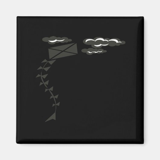 Schwarz-Weiß-Kite Magnet (Vorne)