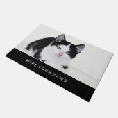 Schwarz-Weiß-Kitte Fußmatte (Schrägansicht)
