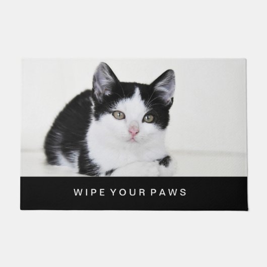 Schwarz-Weiß-Kitte Fußmatte (Vorderseite)