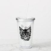 Schwarz-Weiß-Kitten Acryltrinkbecher (Rückseite)