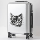 Schwarz-Weiß-Kitten Aufkleber (Koffer)