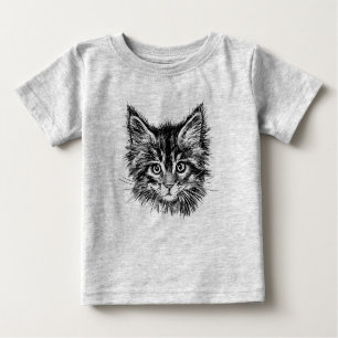 Schwarz-Weiß-Kitten Baby T-shirt