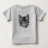 Schwarz-Weiß-Kitten Baby T-shirt (Rückseite)