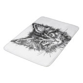 Schwarz-Weiß-Kitten Badematte (Schrägansicht)