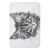 Schwarz-Weiß-Kitten Badematte (Vorderseite Vertikal)