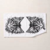 Schwarz-Weiß-Kitten Badhandtuch Set (Handtuch)
