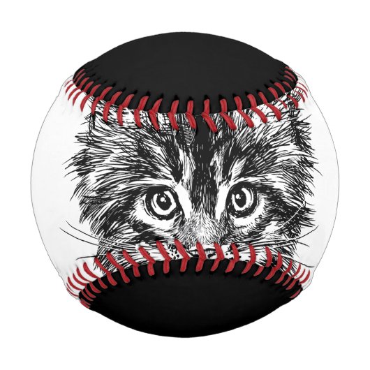 Schwarz-Weiß-Kitten Baseball (Vorderseite)