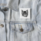 Schwarz-Weiß-Kitten Button (Beispiel)