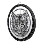 Schwarz-Weiß-Kitten Dartscheibe (Vorderseite rechts)