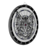 Schwarz-Weiß-Kitten Dartscheibe (Vorderseite Links)