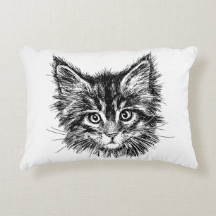 Schwarz-Weiß-Kitten Dekokissen