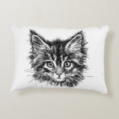 Schwarz-Weiß-Kitten Dekokissen (Rückseite)