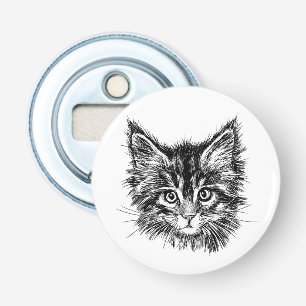 Schwarz-Weiß-Kitten Flaschenöffner
