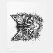 Schwarz-Weiß-Kitten Fleecedecke (Vorderseite)