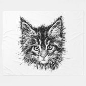 Schwarz-Weiß-Kitten Fleecedecke (Vorderseite (Horizontal))