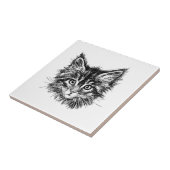 Schwarz-Weiß-Kitten Fliese (Seite)