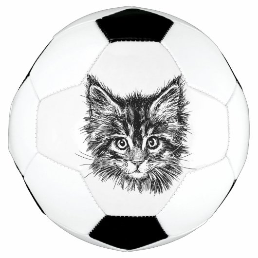 Schwarz-Weiß-Kitten Fußball (Vorderseite)