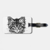 Schwarz-Weiß-Kitten Gepäckanhänger (Rückseite horizontal)