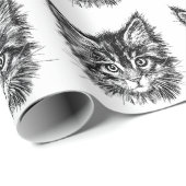 Schwarz-Weiß-Kitten Geschenkpapier (Rolleneckpunkt)