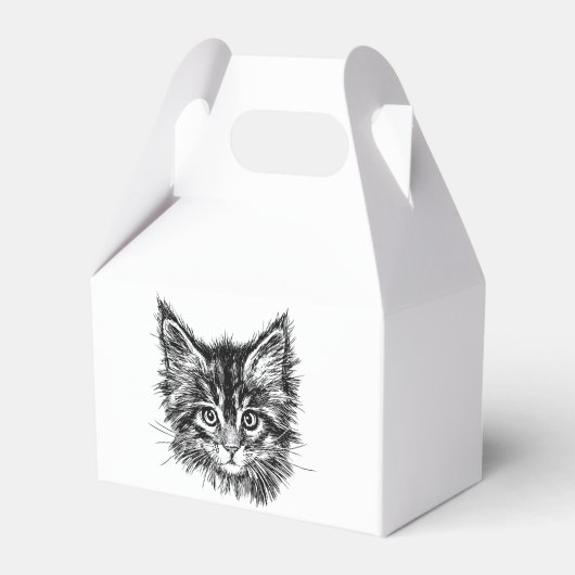 Schwarz-Weiß-Kitten Geschenkschachtel (Vorderseite)
