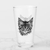 Schwarz-Weiß-Kitten Glas (Rückseite)