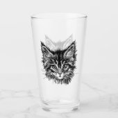 Schwarz-Weiß-Kitten Glas (Vorderseite)
