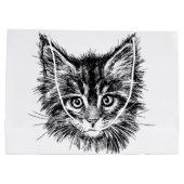 Schwarz-Weiß-Kitten Große Geschenktüte (Rückseite)