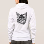 Schwarz-Weiß-Kitten Hoodie (Rückseite)