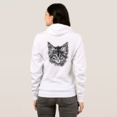 Schwarz-Weiß-Kitten Hoodie (Schwarz voll)