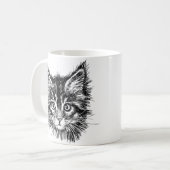 Schwarz-Weiß-Kitten Kaffeetasse (Vorderseite Links)