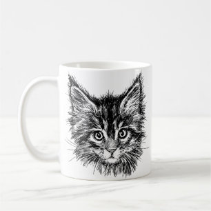 Schwarz-Weiß-Kitten Kaffeetasse