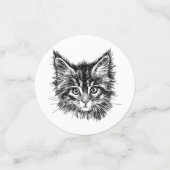 Schwarz-Weiß-Kitten Konfetti (Klein Vorderseite)