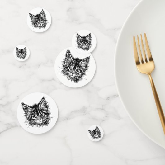 Schwarz-Weiß-Kitten Konfetti (Gruppe)