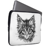 Schwarz-Weiß-Kitten Laptopschutzhülle (Vorne Rechts)