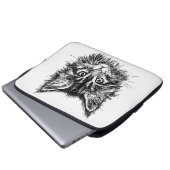 Schwarz-Weiß-Kitten Laptopschutzhülle (Vorne Knopf)