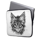 Schwarz-Weiß-Kitten Laptopschutzhülle (Vorderseite Links)