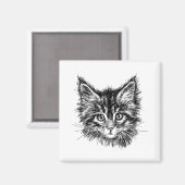 Schwarz-Weiß-Kitten Magnet (Vorderseite/Rückseite)
