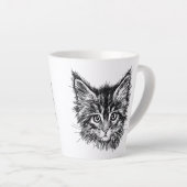 Schwarz-Weiß-Kitten Milchtasse (Rechte Ecke)