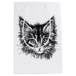 Schwarz-Weiß-Kitten Mittlere Geschenktüte