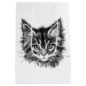 Schwarz-Weiß-Kitten Mittlere Geschenktüte (Rückseite)