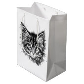 Schwarz-Weiß-Kitten Mittlere Geschenktüte (Rückseite Schrägansicht)