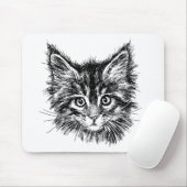 Schwarz-Weiß-Kitten Mousepad (Mit Mouse)