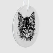 Schwarz-Weiß-Kitten Ornament (Vorderseite)