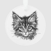 Schwarz-Weiß-Kitten Ornament (Rückseite)