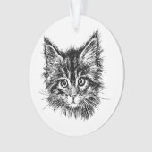 Schwarz-Weiß-Kitten Ornament (Vorderseite)