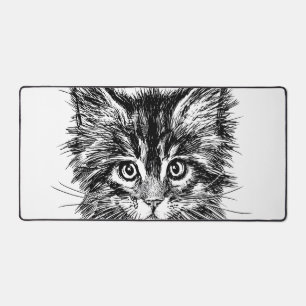 Schwarz-Weiß-Kitten Schreibtischunterlage