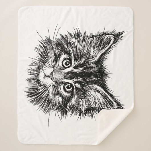 Schwarz-Weiß-Kitten Sherpadecke (Vorderseite)