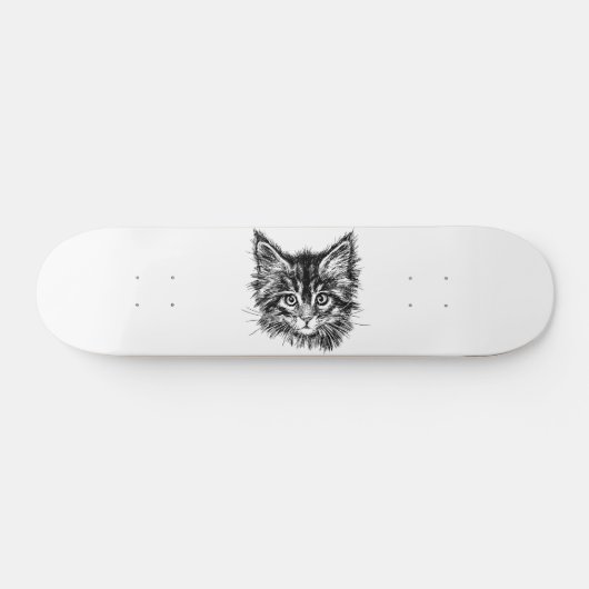 Schwarz-Weiß-Kitten Skateboard (Horizontal)