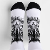 Schwarz-Weiß-Kitten Socken (Oben)