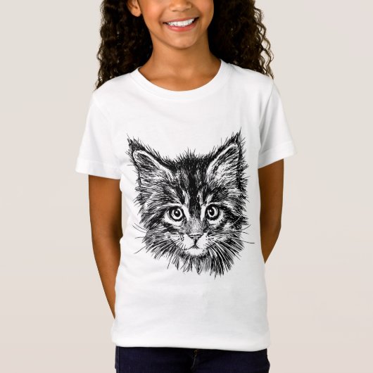 Schwarz-Weiß-Kitten T-Shirt (Vorderseite)